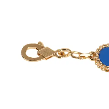 Van Cleef & Arpels Van Cleef & Arpels Vintage Alhambra 5 Motif Bracelet Blue Agate 18K Yellow Gold | Thumbnail 4 Van Cleef & Arpels Van Cleef & Arpels Vintage Alhambra 5 Motif Bracelet Blue Agate 18K Yellow Gold | Thumbnail 4