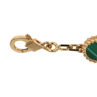 Van Cleef & Arpels Van Cleef & Arpels Vintage Alhambra 5 Motif Bracelet Malachite 18K Yellow Gold | Thumbnail 4 Van Cleef & Arpels Van Cleef & Arpels Vintage Alhambra 5 Motif Bracelet Malachite 18K Yellow Gold | Thumbnail 4