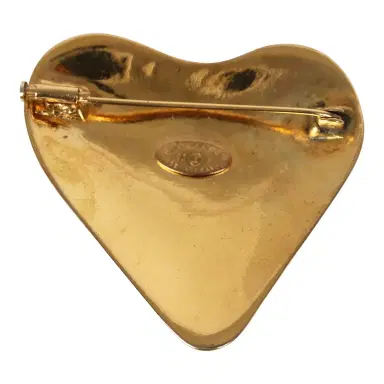 Chanel Vintage Chanel CC Heart Brooch Gold Plated Hardware | Thumbnail 3 Chanel Vintage Chanel CC Heart Brooch Gold Plated Hardware | Thumbnail 3