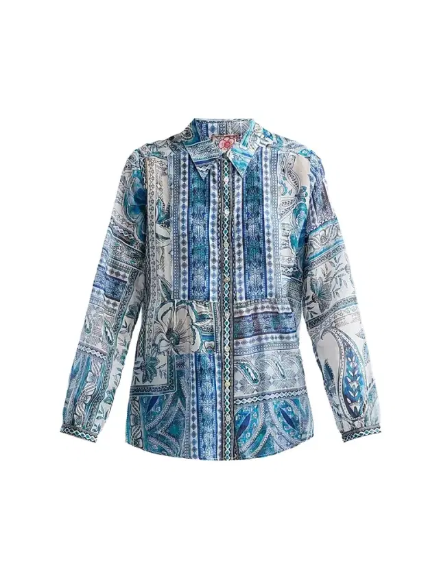 Johnny Was Women's Athene Relaxed Yoke Shirt - Athene