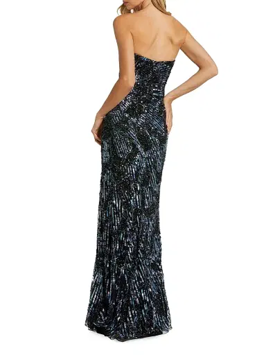 Mac Duggal Women's Sequined Petal Strapless Column Gown - Black Multi | Thumbnail 2