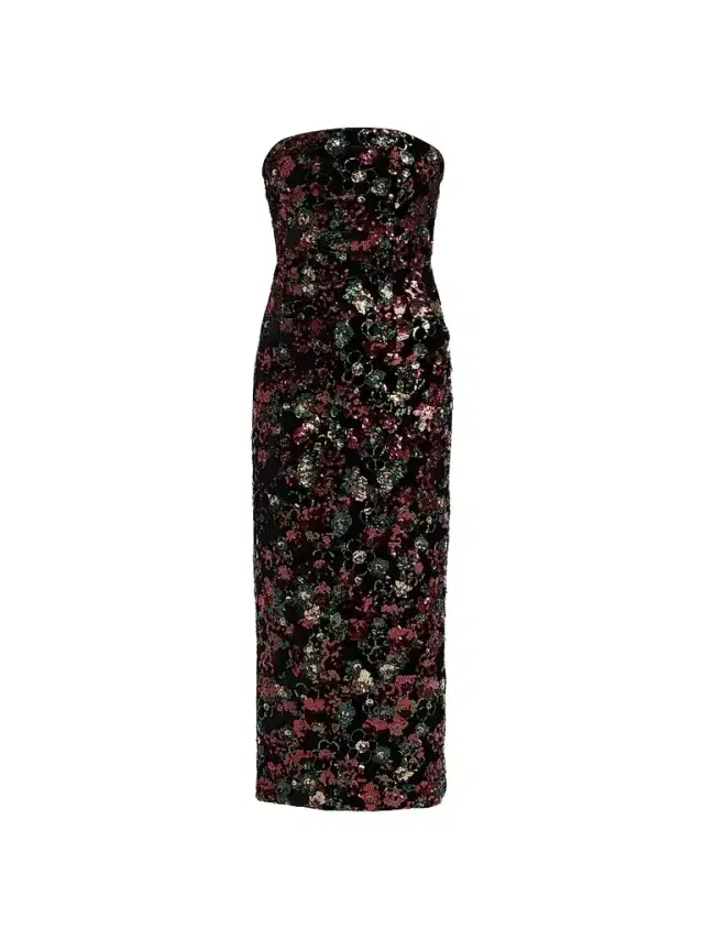 Ramy Brook Women's Natalie Embellished Strapless Midi Dress - Floral Sequin