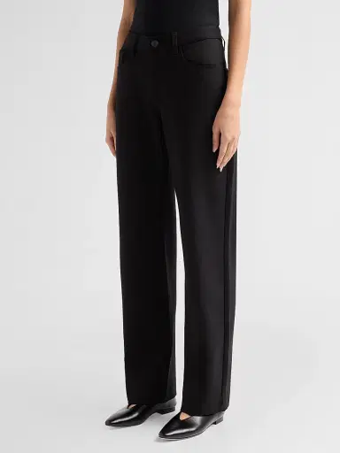 rag & bone Women's Cam Ponte Wide-Leg Pants - Black | Thumbnail 4