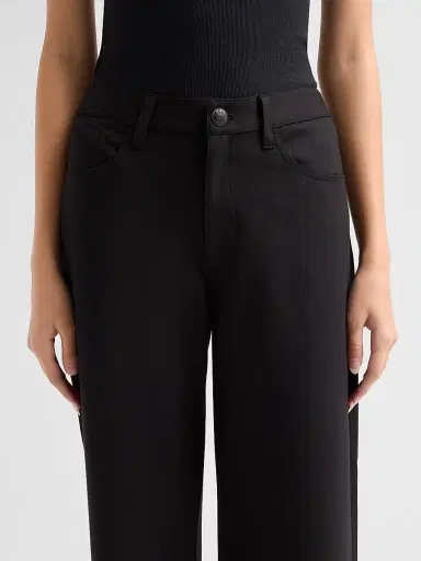 rag & bone Women's Cam Ponte Wide-Leg Pants - Black | Thumbnail 5