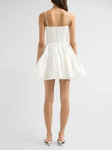 PatBo Women's Blossom Poplin Orchid Mini Dress - Off White - Size 8 | Thumbnail 3 PatBo Women's Blossom Poplin Orchid Mini Dress - Off White - Size 8 | Thumbnail 3