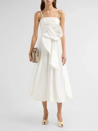 PatBo Women's Blossom Poplin Midi Dress - Off White - Size 8 | Thumbnail 2 PatBo Women's Blossom Poplin Midi Dress - Off White - Size 8 | Thumbnail 2
