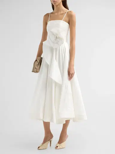 PatBo Women's Blossom Poplin Midi Dress - Off White - Size 8 | Thumbnail 4 PatBo Women's Blossom Poplin Midi Dress - Off White - Size 8 | Thumbnail 4