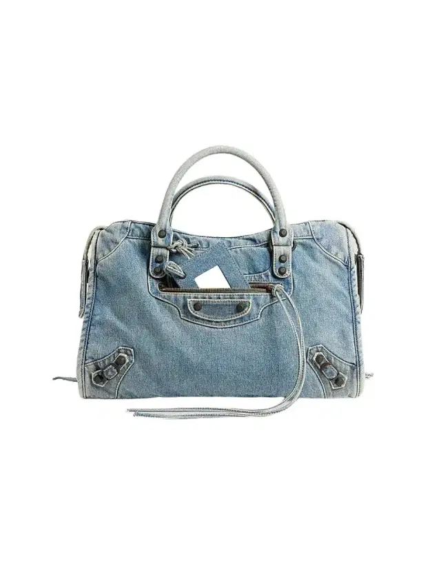 Balenciaga Women's Le City Denim  Top Handle Bag - Blue
