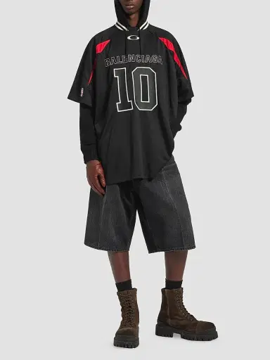 Balenciaga Men's  x NBA Collaboration Oversized T-Shirt - Black | Thumbnail 2