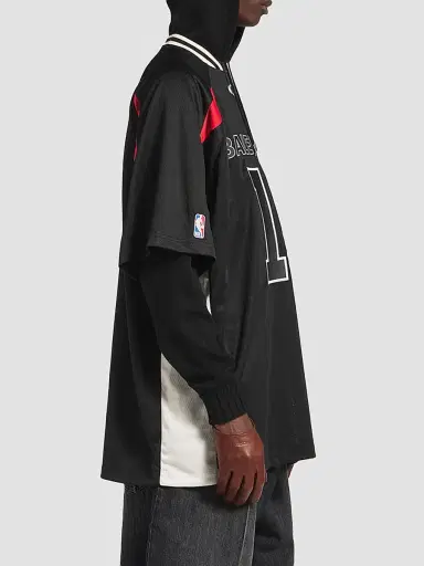 Balenciaga Men's  x NBA Collaboration Oversized T-Shirt - Black | Thumbnail 4