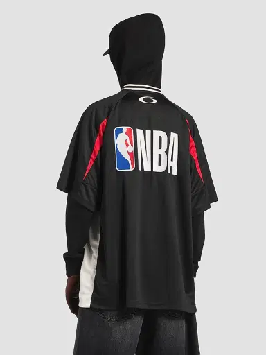 Balenciaga Men's  x NBA Collaboration Oversized T-Shirt - Black | Thumbnail 5