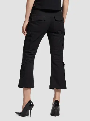 Balenciaga Women's Cargo Capri Pants - Black | Thumbnail 3