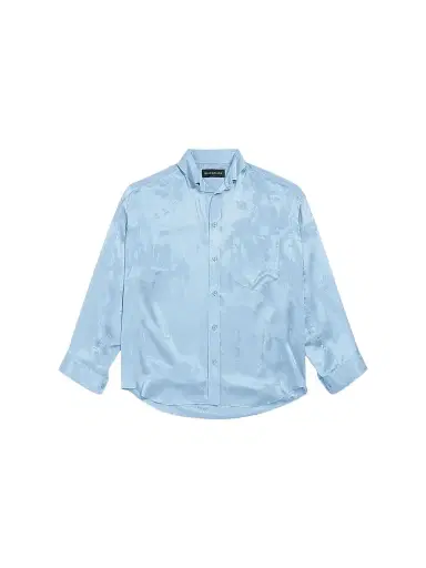 Balenciaga Women's Washed Crayon Allover Long Sleeve Cocoon Shirt | Thumbnail 1 Balenciaga Women's Washed Crayon Allover Long Sleeve Cocoon Shirt | Thumbnail 1