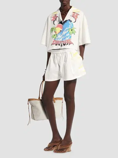 Balenciaga Women's Extreme Tie Dye A-line Boxer Shorts - White Yellow | Thumbnail 2