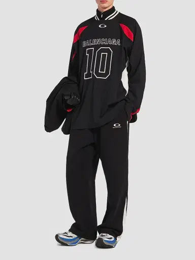 Balenciaga Men's  x NBA Collaboration Oversized Long Sleeve T-Shirt - Black | Thumbnail 2