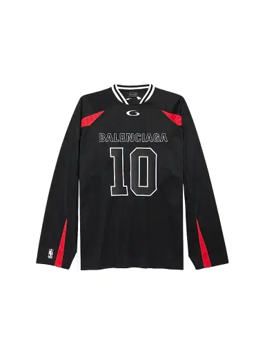Balenciaga Men's x NBA Collaboration Oversized Long Sleeve T-Shirt - Black - Size Small | Thumbnail 1