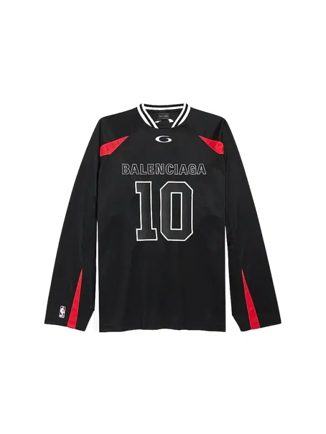 Balenciaga Men's  x NBA Collaboration Oversized Long Sleeve T-Shirt - Black