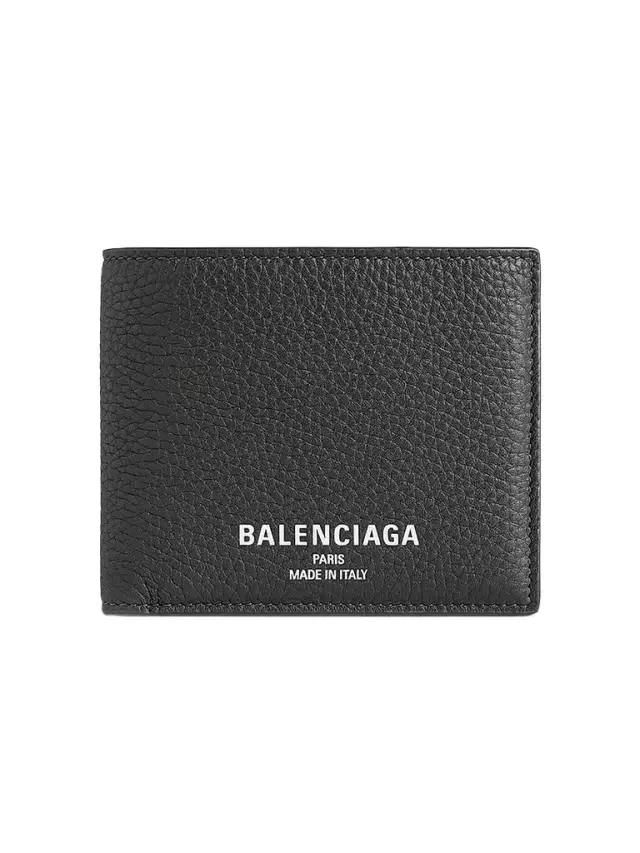 Balenciaga Men's Credit Square Folded Wallet - Black