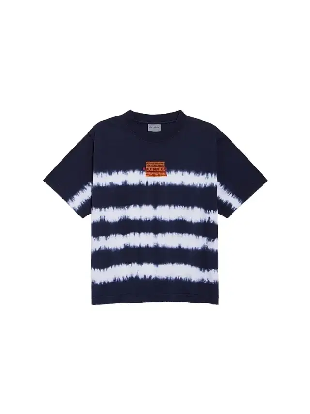 Balenciaga Men's Taped and Dyed Medium Fit T-Shirt - Navy White