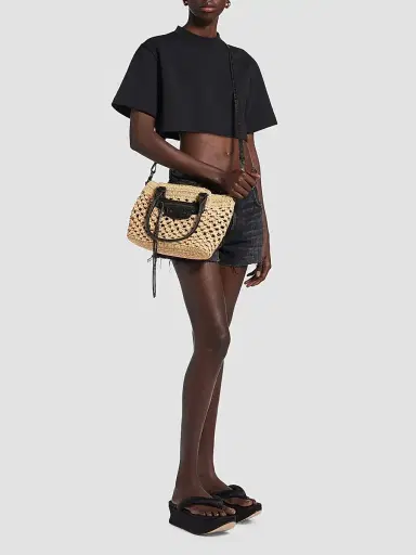 Balenciaga Women's Le City Basket Top Handle Bag - Natural Black | Thumbnail 2 Balenciaga Women's Le City Basket Top Handle Bag - Natural Black | Thumbnail 2