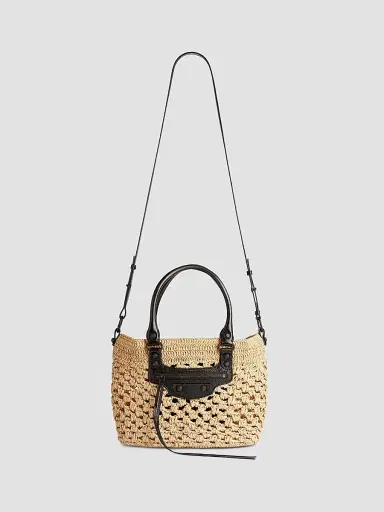 Balenciaga Women's Le City Basket Top Handle Bag - Natural Black | Thumbnail 7 Balenciaga Women's Le City Basket Top Handle Bag - Natural Black | Thumbnail 7