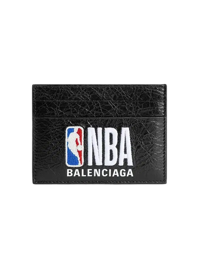 Balenciaga Men's  x NBA Collaboration Cash Card Holder - Black