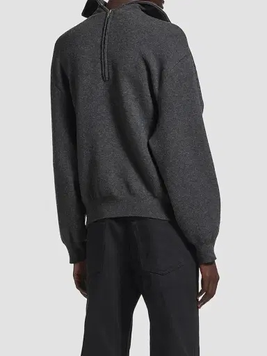 Balenciaga Women's Back-to-Front High Neck Sweater - Dark Heather Grey - Size XS | Thumbnail 4