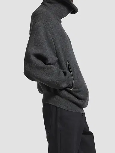 Balenciaga Women's Back-to-Front High Neck Sweater - Dark Heather Grey - Size XS | Thumbnail 5