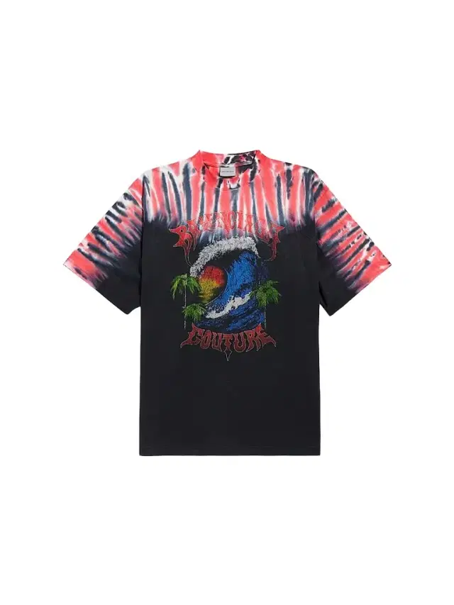 Balenciaga Men's Extreme Tie Dye Medium Fit T-Shirt - Multicolored