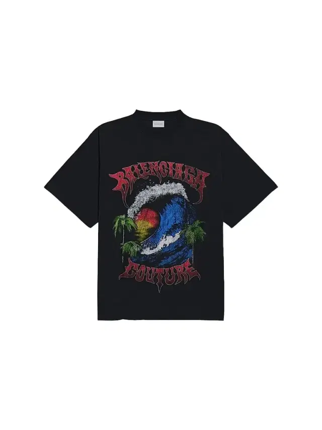 Balenciaga Men's Vintage Surfer Oversized T-Shirt - Black
