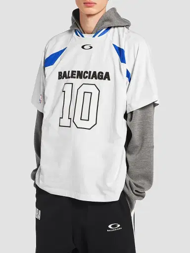 Balenciaga Men's x NBA Collaboration Oversized T-Shirt - White | Thumbnail 3 Balenciaga Men's x NBA Collaboration Oversized T-Shirt - White | Thumbnail 3