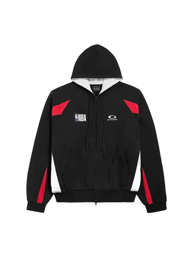 Balenciaga Men's  x NBA Collaboration Oversized Zip-Up Hoodie - Black