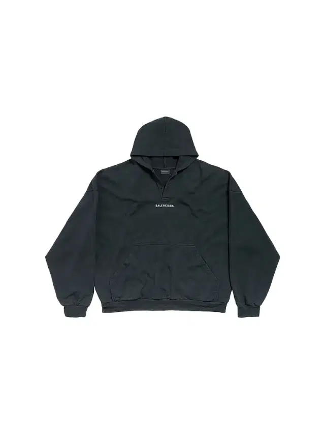Balenciaga Men's Back Polo Hoodie - Faded Black
