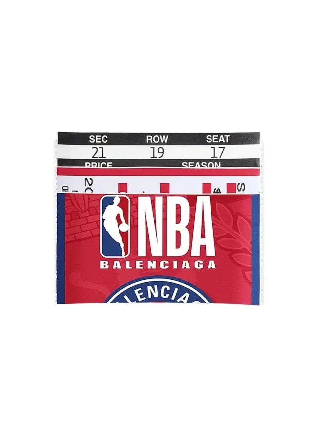 Balenciaga Men's  x NBA Collaboration Passport Card Holder - Red