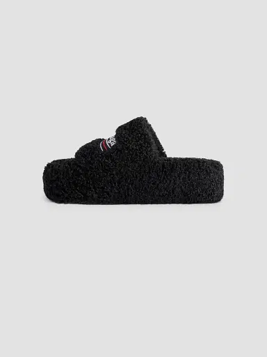 Balenciaga Women's Furry Platform Sandals - Black - Size 12 | Thumbnail 5