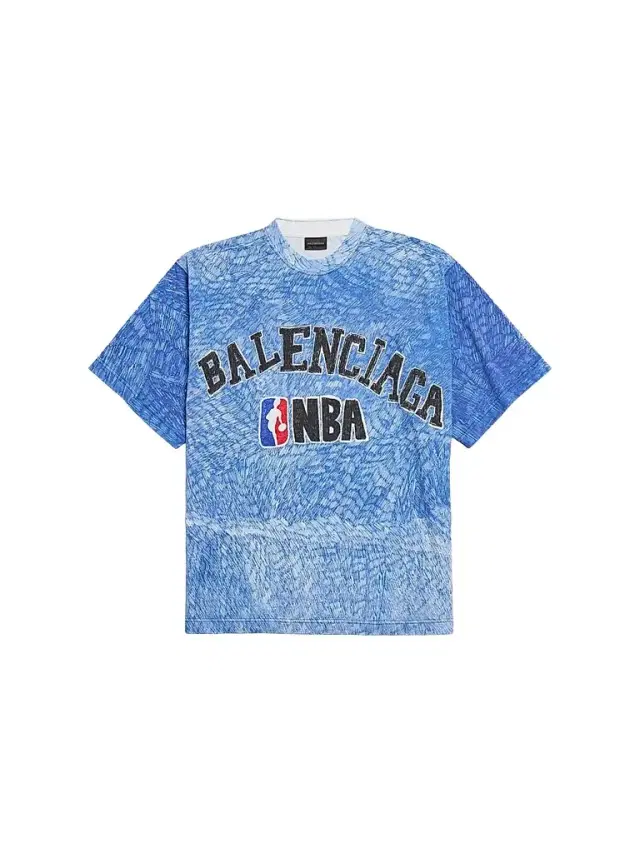 Balenciaga Men's  x NBA Collaboration Oversized T-Shirt - Blue