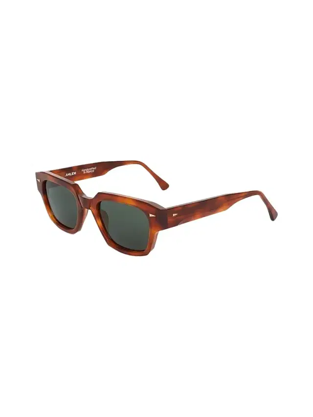 AHLEM Men's Rivoli 51MM Rectangular Sunglasses - Orange Turtle Dark Green