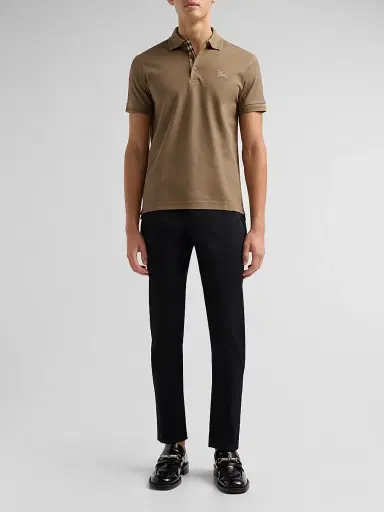 Burberry Men's Eddie EKD Cotton Polo Shirt - Clay Brown | Thumbnail 2