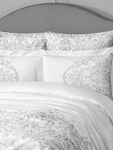 Togas Amaris Duvet Cover & Sham Collection - White Silver Grey European | Thumbnail 4