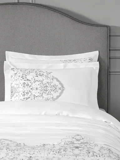 Togas Amaris Duvet Cover & Sham Collection - White Silver Grey European | Thumbnail 7