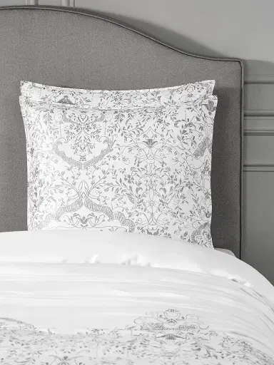 Togas Amaris Duvet Cover & Sham Collection - White Silver Grey European | Thumbnail 8