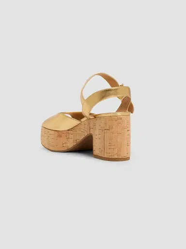 Ferragamo Women's Nerea 75MM Metallic Leather Platform Sandals - Gold Lux Fondo Beige - Size 11 | Thumbnail 4 Ferragamo Women's Nerea 75MM Metallic Leather Platform Sandals - Gold Lux Fondo Beige - Size 11 | Thumbnail 4