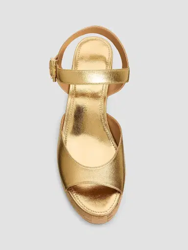 Ferragamo Women's Nerea 75MM Metallic Leather Platform Sandals - Gold Lux Fondo Beige - Size 11 | Thumbnail 5 Ferragamo Women's Nerea 75MM Metallic Leather Platform Sandals - Gold Lux Fondo Beige - Size 11 | Thumbnail 5