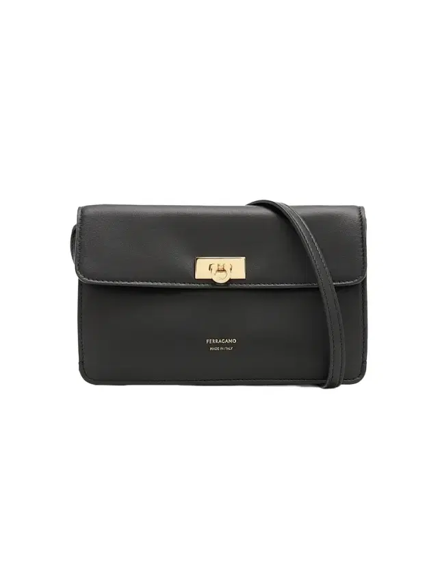 FERRAGAMO Women's Harley Mini Leather Crossbody Bag - Nero