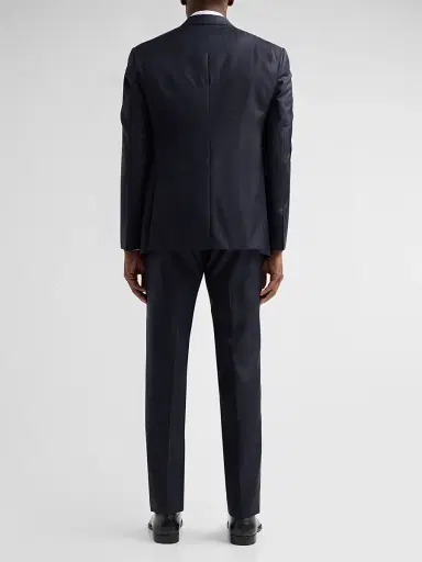 Giorgio Armani Men's Striped Herringbone Wool Single-Breasted Suit | Thumbnail 3 Giorgio Armani Men's Striped Herringbone Wool Single-Breasted Suit | Thumbnail 3