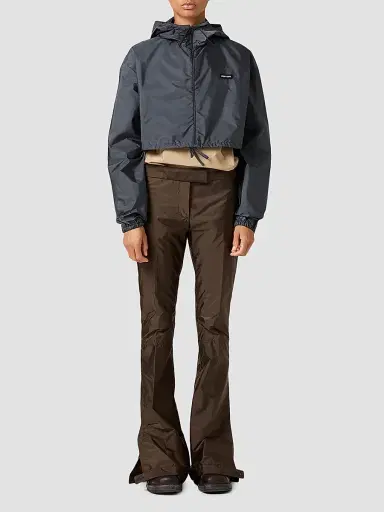 Miu Miu Women's Technical Fabric Wind-Breaker - Grey | Thumbnail 2