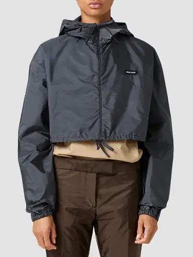 Miu Miu Women's Technical Fabric Wind-Breaker - Grey | Thumbnail 3
