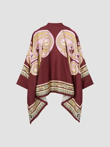 La DoubleJ Women's Foulard Shirt - Kells Swirl Burgundy - Size XL | Thumbnail 2