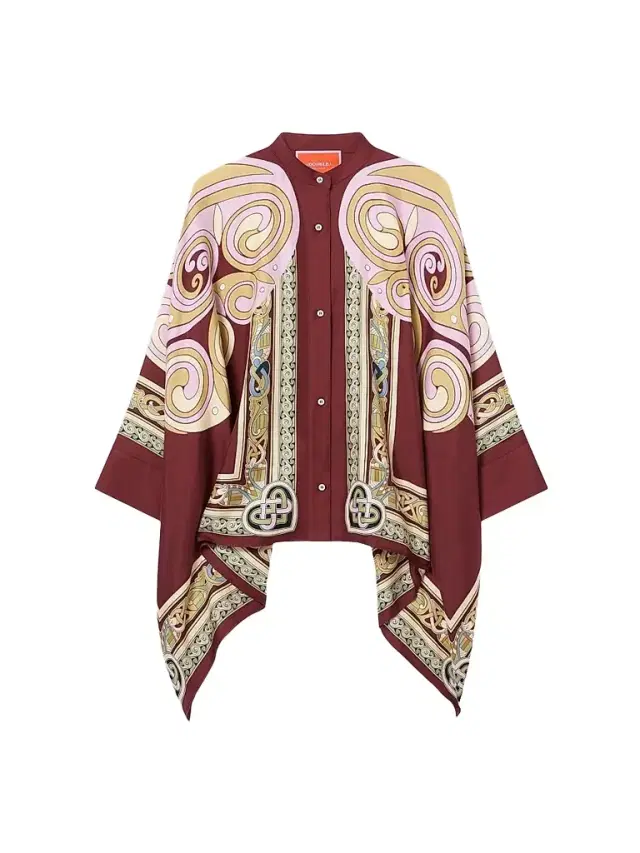 La DoubleJ Women's Foulard Shirt - Kells Swirl Burgundy