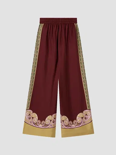 La DoubleJ Women's Palazzo Pants - Kells Swirl Burgundy | Thumbnail 3